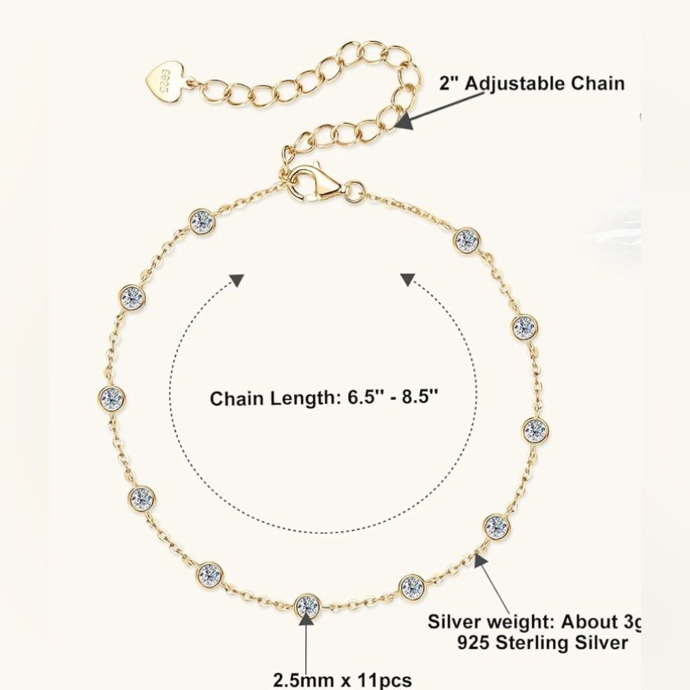 14k Diamond Station Bezel Bracelet - Picture 6 of 6